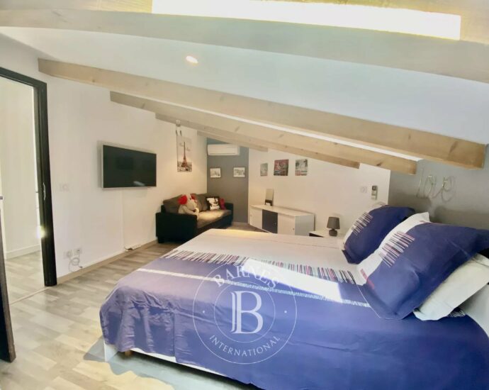 Calvi, villa d’architecte, 4 chambres, dépendance, piscine, plage à pieds, vue montagnes