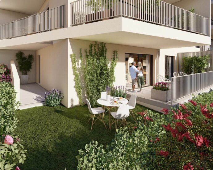 Ville di Pietrabugno, appartement neuf, 2 chambres, jardin, vue mer