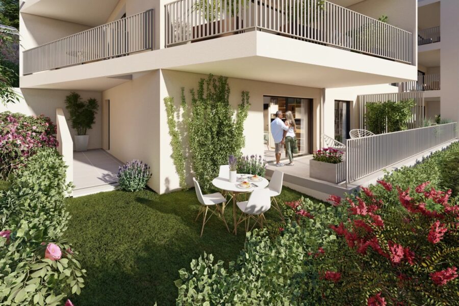 Ville di Pietrabugno, appartement neuf, 2 chambres, jardin, vue mer