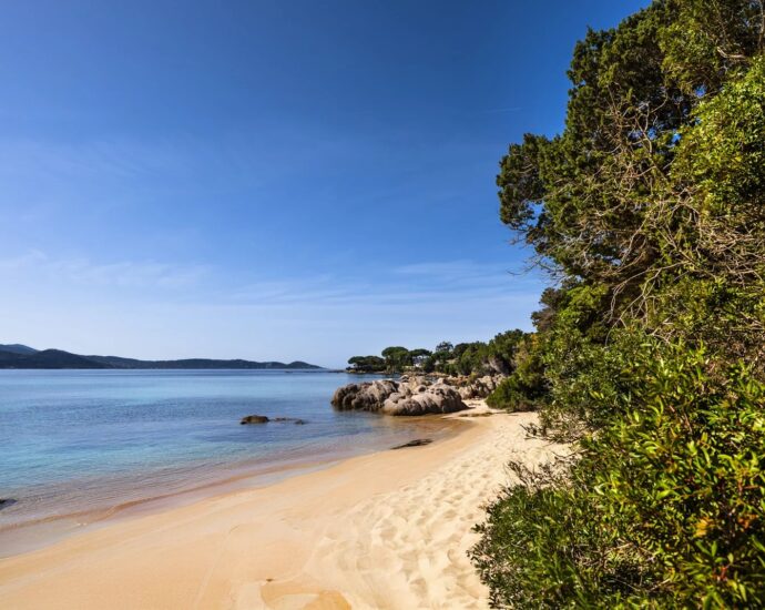 Exclusivité, Porticcio, Presqu’île d’Isolella, Villa type mas, 7 chambres, accès plage à pied, en bord de mer