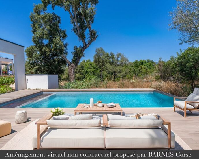 Pinarello – Villa contemporaine, 5 chambres, piscine, garage et plage à pied