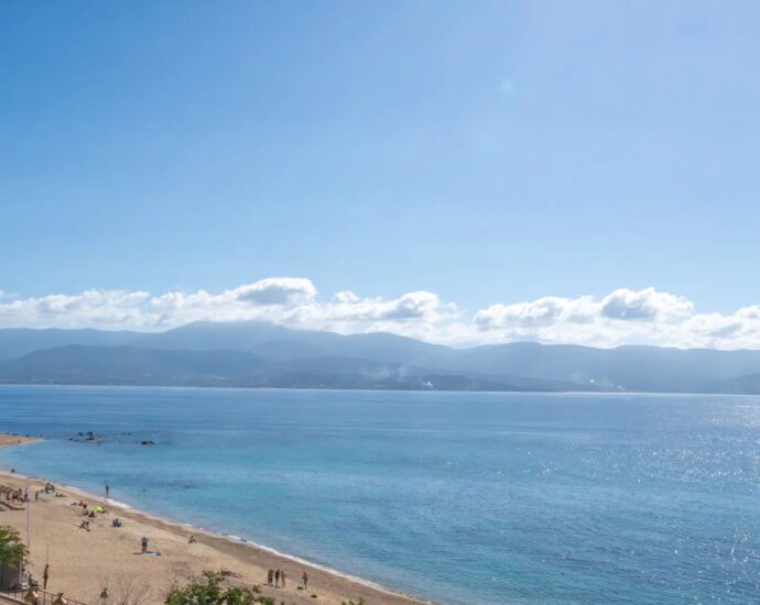 Ajaccio, Appartement de standing de type T4, vue mer panoramique, plage à pied