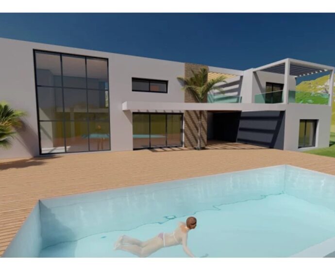 Arasu – Terrain d’environ 2 499 m² avec permis de construire et plage à pied