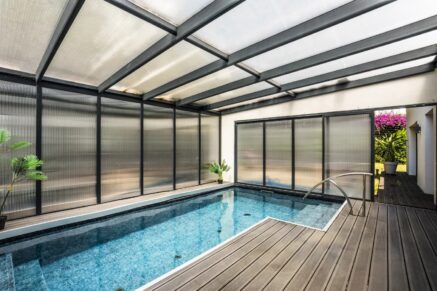 Bastia, contemporary villa with panoramic sea view and indoor pool