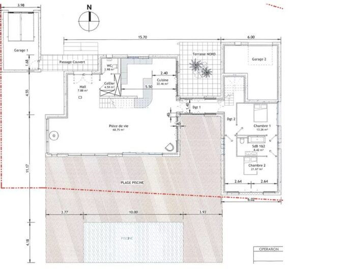 Arasu – Terrain d’environ 2 499 m² avec permis de construire et plage à pied