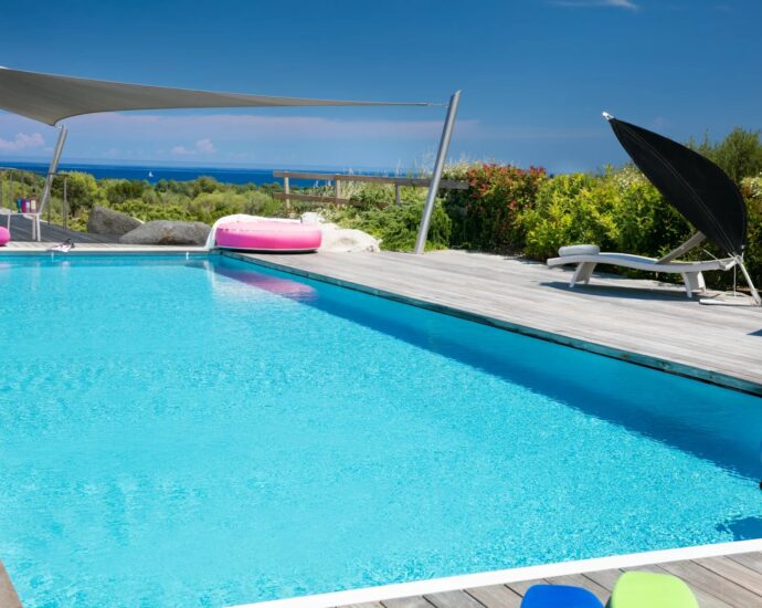 SOUTH CORSICA- MODERN VILLA –  5 BEDROOMS – POOL – SEA VIEW – NEAR FAUTEA BEACH