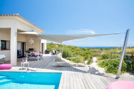 SOUTH CORSICA- MODERN VILLA –  5 BEDROOMS – POOL – SEA VIEW – NEAR FAUTEA BEACH