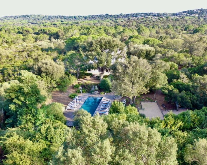 Villa contemporaine 5 chambres avec piscine et vue mer, au cœur du maquis