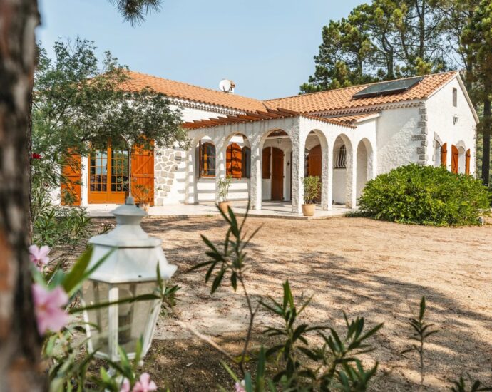 Nord d’Ajaccio, San Andréa D’Orcini, Villa 4 chambres, piscine à débordement, vue mer panoramique, plage à pied