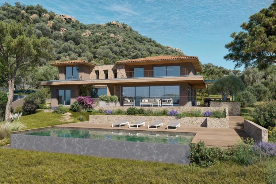 Porto-vecchio, Villa 4 chambres, piscine, vue mer, proche plage