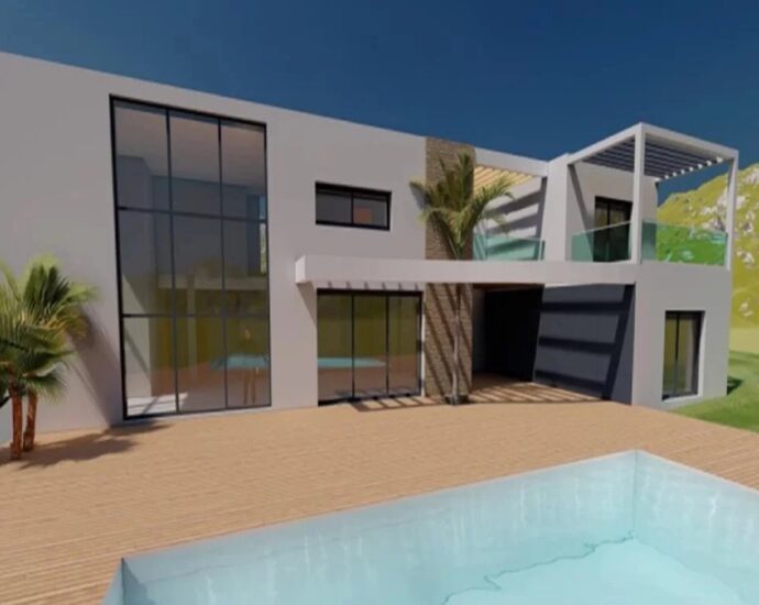 Arasu – Terrain d’environ 2 499 m² avec permis de construire et plage à pied