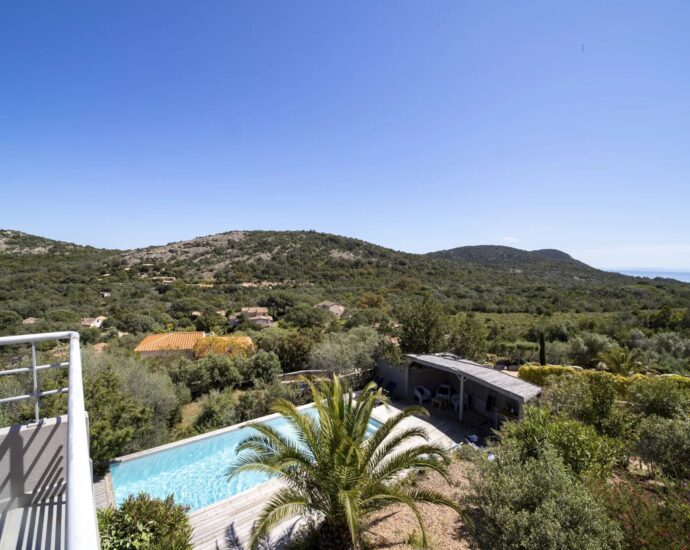 Piccovaggia, Villa, 5 chambres, Piscine, vue mer, vue montagne