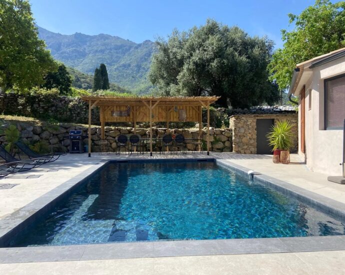 Région de Calvi, villa 5 chambres, piscine chauffée, vue montagnes