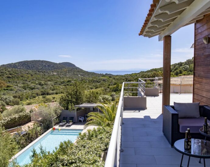Piccovaggia, Villa, 5 chambres, Piscine, vue mer, vue montagne