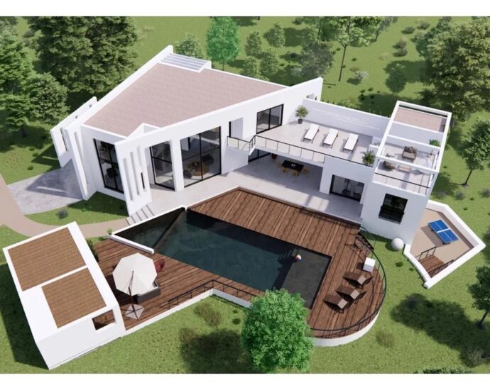 Arasu – Terrain d’environ 6 100 m² avec permis de construire – plage à pied