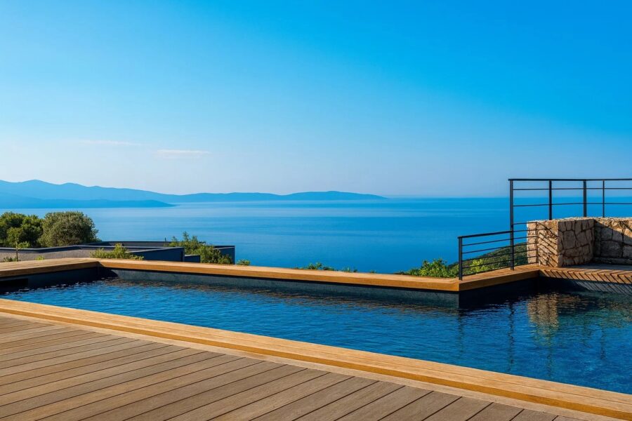 Ajaccio, Programme neuf, Villa de standing, 3 chambres, vue panoramique mer et montagnes, piscine, proche plage