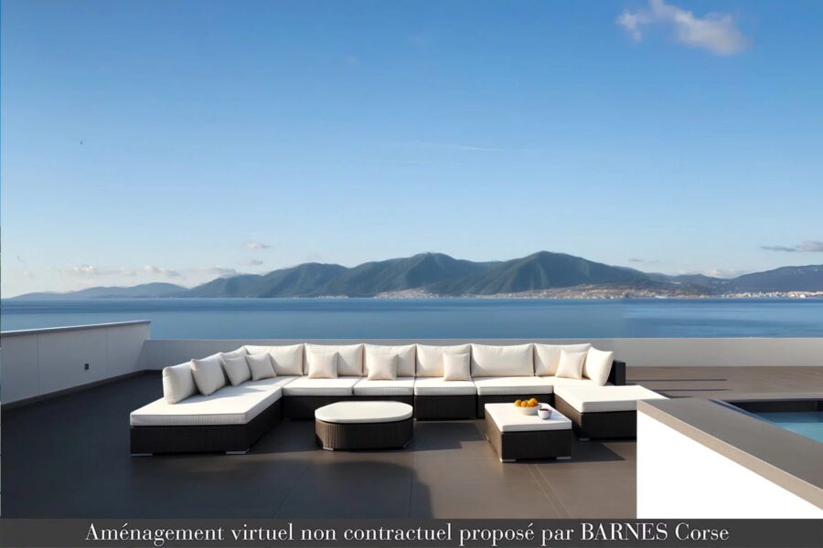 PENTHOUSE d’exception, Pietrosella, 3 chambres, vue panoramique mer, plage à pied