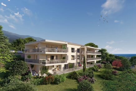 Ville di Pietrabugno, appartement neuf, 2 chambres, vue mer, proche plage et centre-ville de Bastia