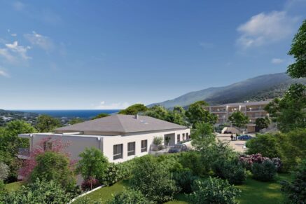 Ville di Pietrabugno, appartement neuf, 2 chambres, vue mer, proche plage et centre-ville de Bastia