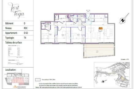 Ville di Pietrabugno, appartement neuf, 3 chambres, vue mer, terrasse, proche plage et centre-ville de Bastia