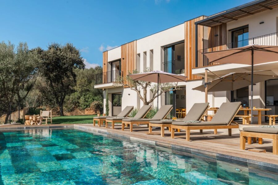 Olmeto, Abbartello, 6 chambres, piscine à débordement, vue mer panoramique, proche plage