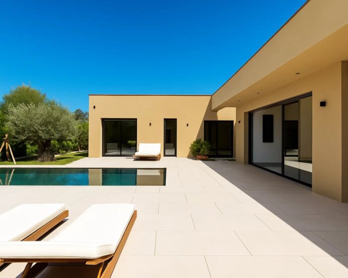 Lecci, Villa Contemporaine, 3 chambres, Piscine, Proche plage