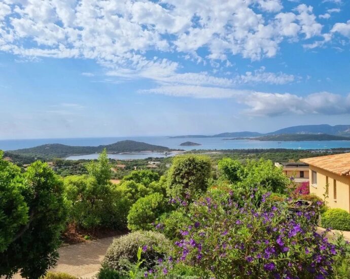 Porto -Vecchio, Arasu, Cirindinu, Villa vue mer panoramique, 3 chambres, piscine chauffée, proche plage