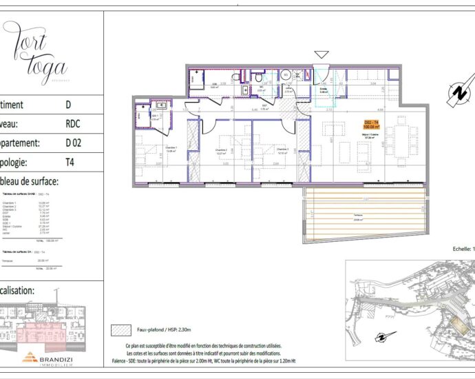Ville di Pietrabugno, appartement neuf, 3 chambres, vue mer, terrasse, proche plage et centre-ville de Bastia