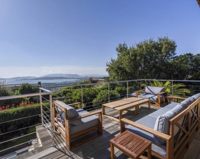 Porto -Vecchio, Arasu, Cirindinu, Villa vue mer panoramique, 3 chambres, piscine chauffée, proche plage