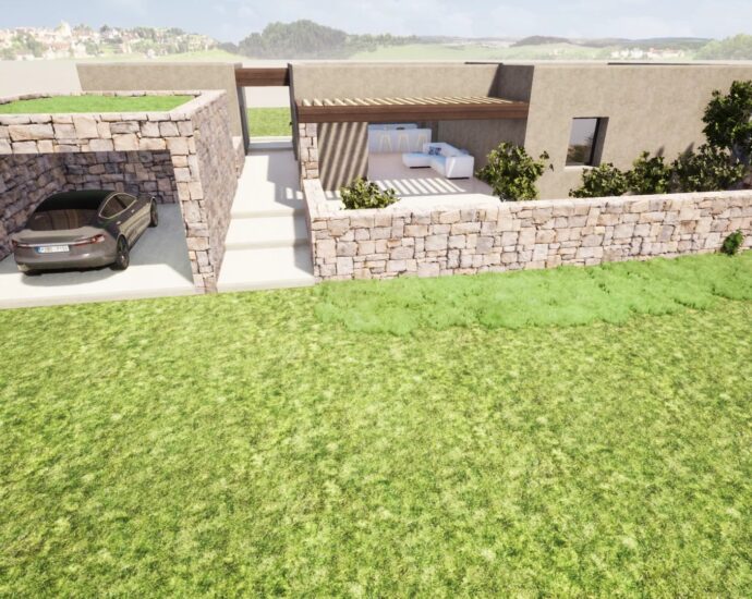 Occhiatana, Terrain à bâtir avec permis purgé pour villa d&rsquo;achitecte en pierre avec piscine, proche plages et L’Île-Rousse