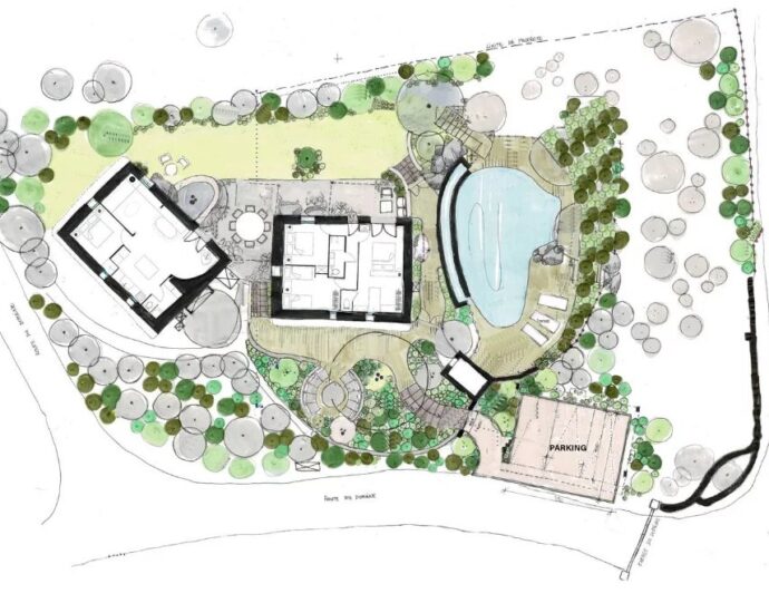 Porto-Vecchio, Piccovaggia, Stone villa with infinity pool, 4 bedrooms, open views, near Palombaggia beach