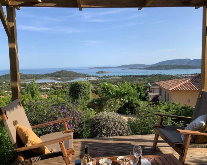 Porto -Vecchio, Arasu, Cirindinu, Villa vue mer panoramique, 3 chambres, piscine chauffée, proche plage