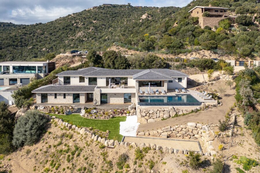 Porto-Vecchio, Palombaggia, Panoramic Sea View Villa, 7 Bedrooms, Gym, Heated Pool, Walking Distance to the Beach