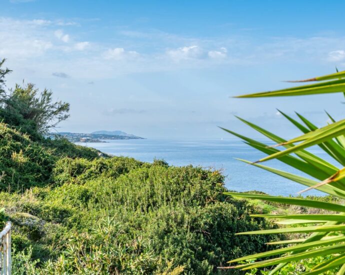 Exclusivité, Corbara, Marine de Davia, villa 4 chambres, piscine, vue mer panoramique, plage à pied