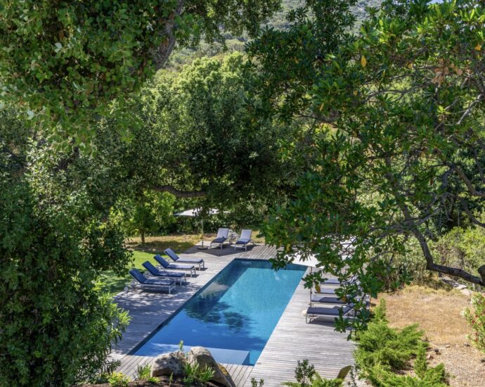 Pinarello, Villa contemporaine 5 chambres avec piscine et vue mer, au cœur du maquis