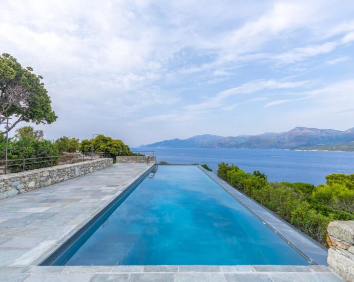 Saint-Florent,  Contemporary Villa, 4 Bedrooms, Panoramic Sea View, Private Estate, Walking Distance to Beach