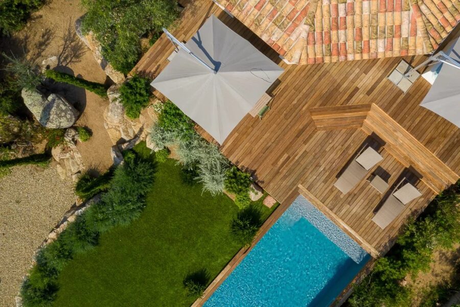 Porto-Vecchio, Precojo, Villa 2 chambres, piscine chauffée, proche plage de Santa Giulia, avec vue dégagée