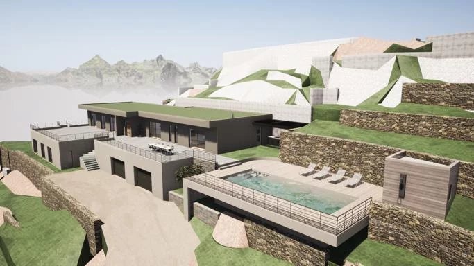 Cap Corse, Miomo, terrain constructible avec permis de construire, vue mer panoramique