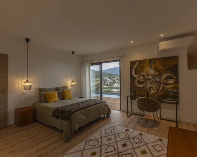 Favone, Villa with panoramic sea view, 3 bedrooms, heated pool, close to the beach