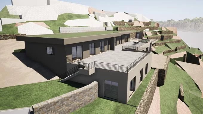 Cap Corse, Miomo, terrain constructible avec permis de construire, vue mer panoramique