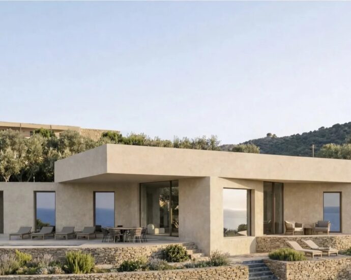 Lumio, Villa contemporaine, 4 chambres, vue mer, piscine, proche plage, vente en VEFA