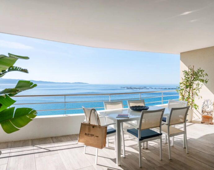 Exclusivité, Ajaccio, Route des Sanguinaires, Appartement vue mer panoramique, 2 chambres, terrasse, plage à pied