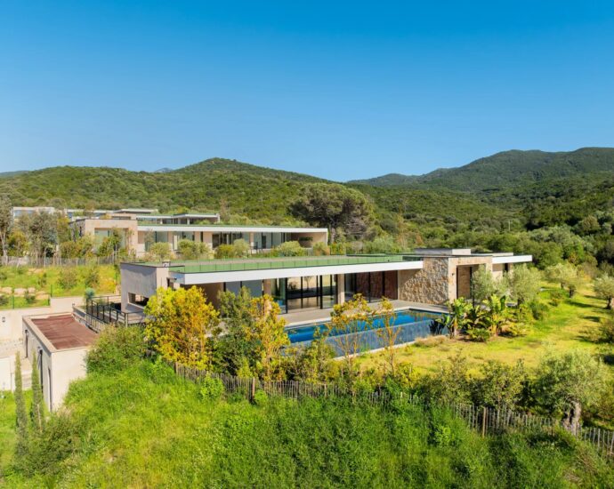 Porticcio, Villa vue mer, nouveau programme, domaine privé, 3 chambres, piscine, proche plage