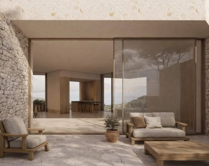 Lumio, Villa contemporaine, 4 chambres, vue mer, piscine, proche plage, vente en VEFA