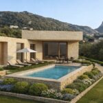 Lumio, Villa contemporaine, 4 chambres, vue mer, piscine, proche plage, vente en VEFA