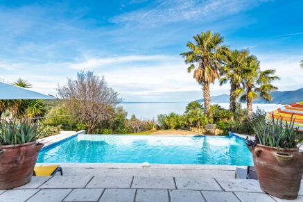 Saint-Florent, Panoramic Sea View Villa, 4 Bedrooms, Independent Apartment, Infinity Pool, Close to the Beach