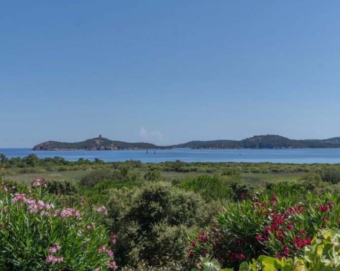 Pinarello, Villa vue mer panoramique, 4 chambres, piscine à débordement, plage à pied