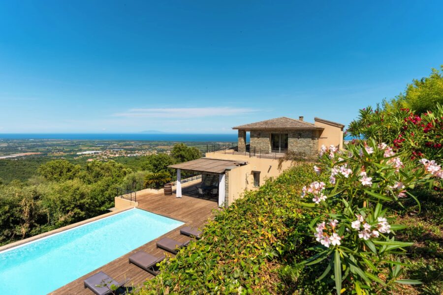 Sorbo-Ocagnano, Villa vue mer,  4 chambres, piscine, proche plage