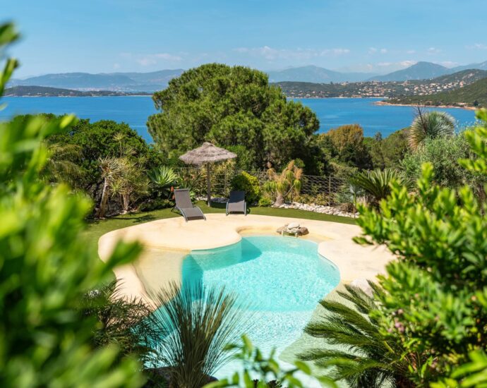 Coti-Chiavari, Villa 6 chambres, vue mer panoramique, appartement, piscine, proche plage