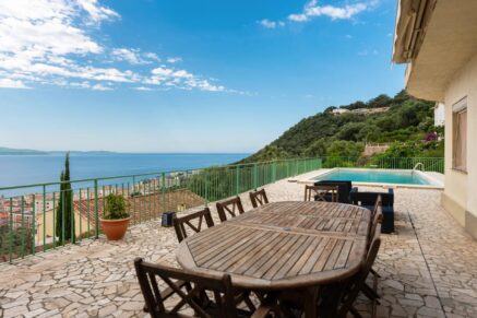 Ajaccio, Salario, Villa vue mer panoramique, 5 chambres, piscine, proche plage